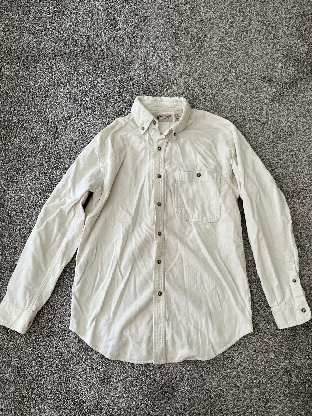 Northwest Territory Vintage Ivory Corduroy Long Sleeve Button Up